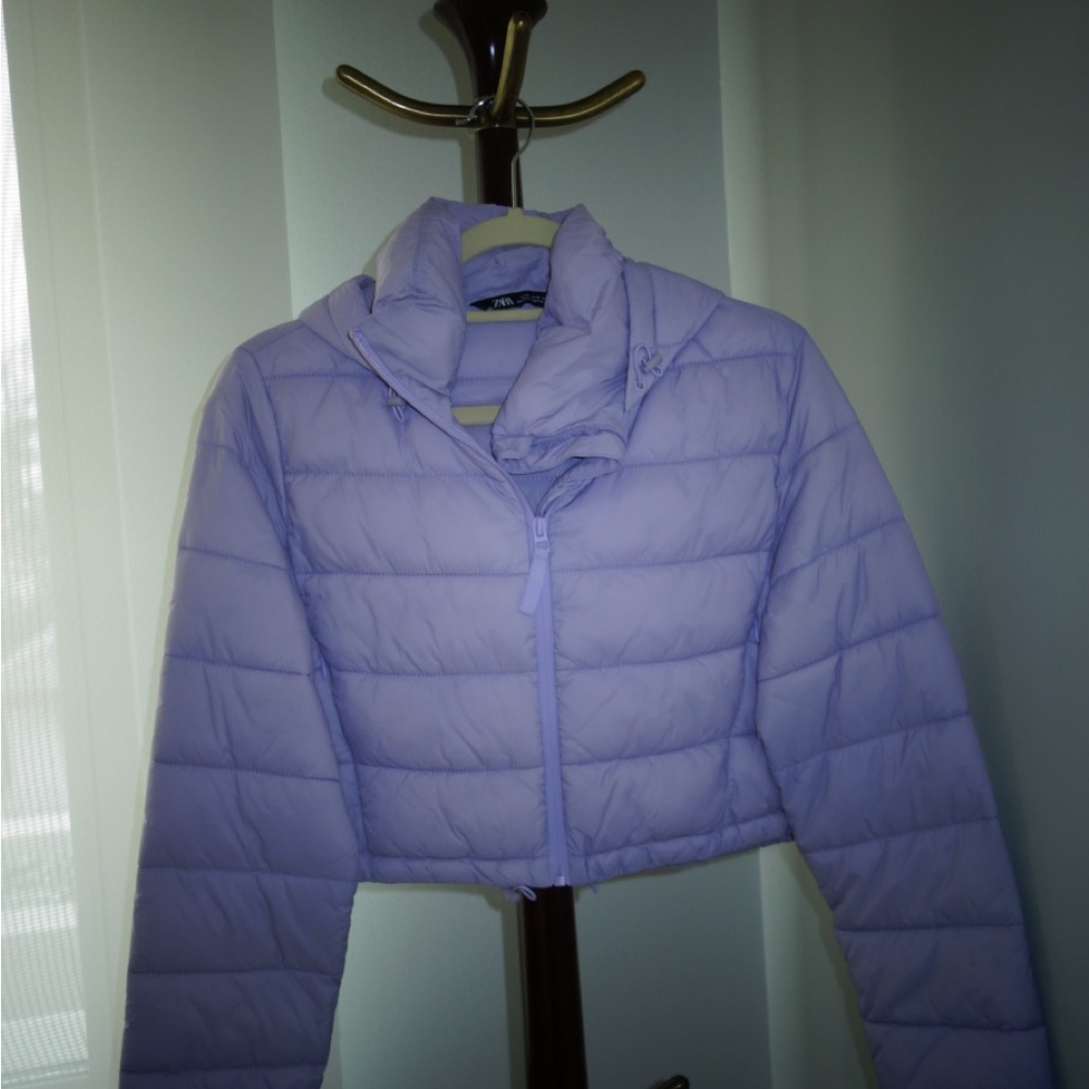 Zara Light Purple Puffer Jacket